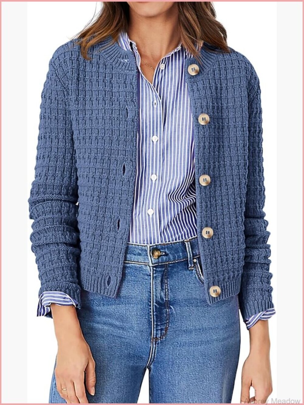 Womens Knit Cardigan Sweater Long Sleeve Open Front Button Down Jacket